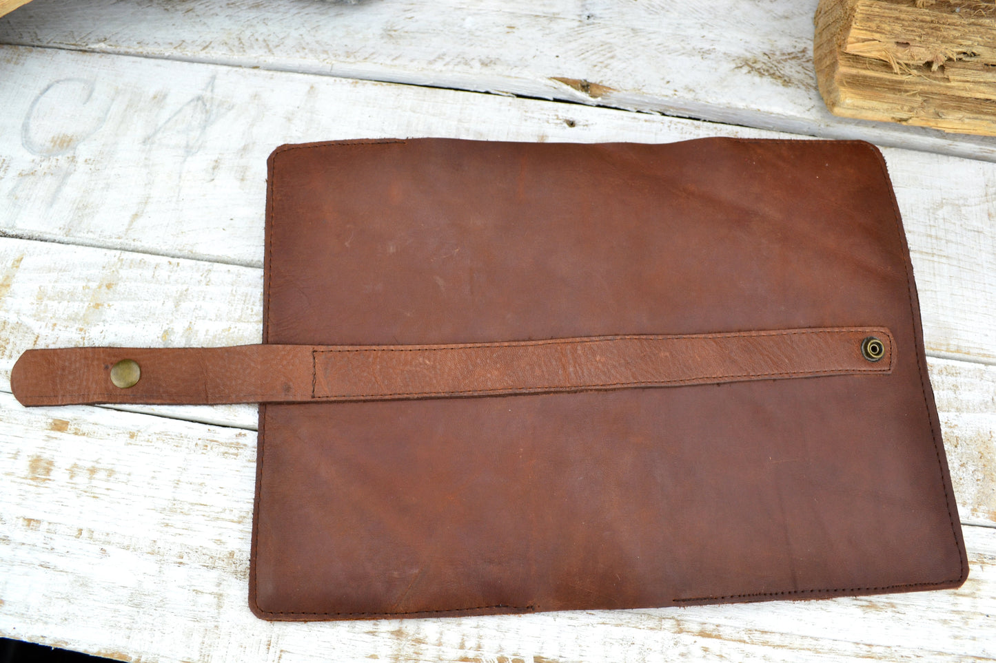Brown Leather Journal, Blank insert notebook and one book mark, Personalized leather journal