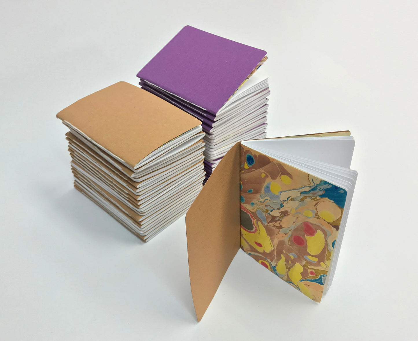 3.5''x5'' Kraft/ White/ Whipped Berry Handmade Notebooks