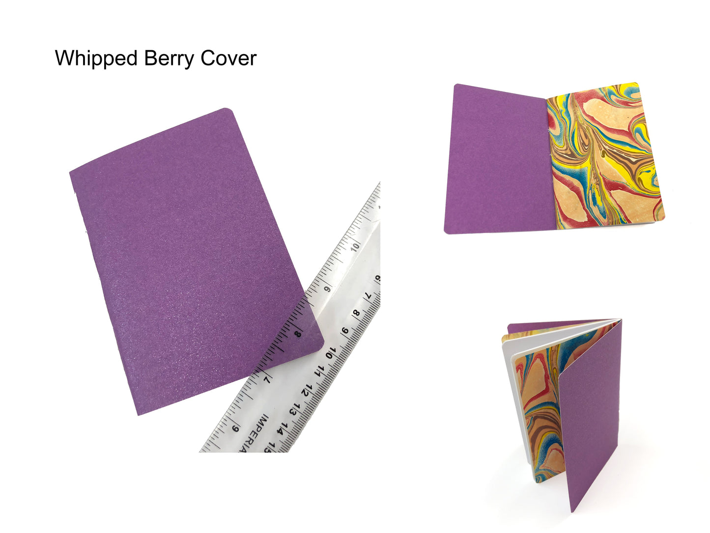 3.5''x5'' Pocket Notebooks, Whipped Berry/Kraft /White cover