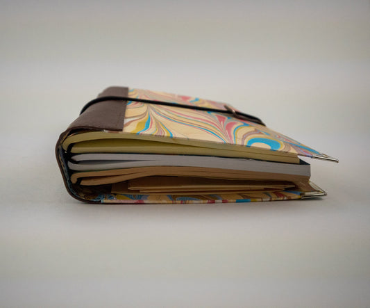 5.5''x8.25'' Hand-marbled traveler's notebook, Journal