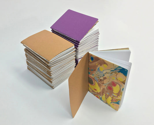 3.5''x5'' Kraft/ White/ Whipped Berry Handmade Notebooks